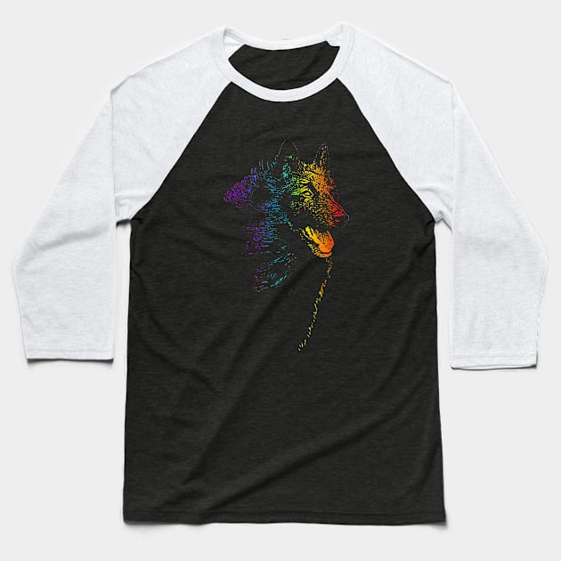 Rainbow Groenendael Baseball T-Shirt by childofthecorn